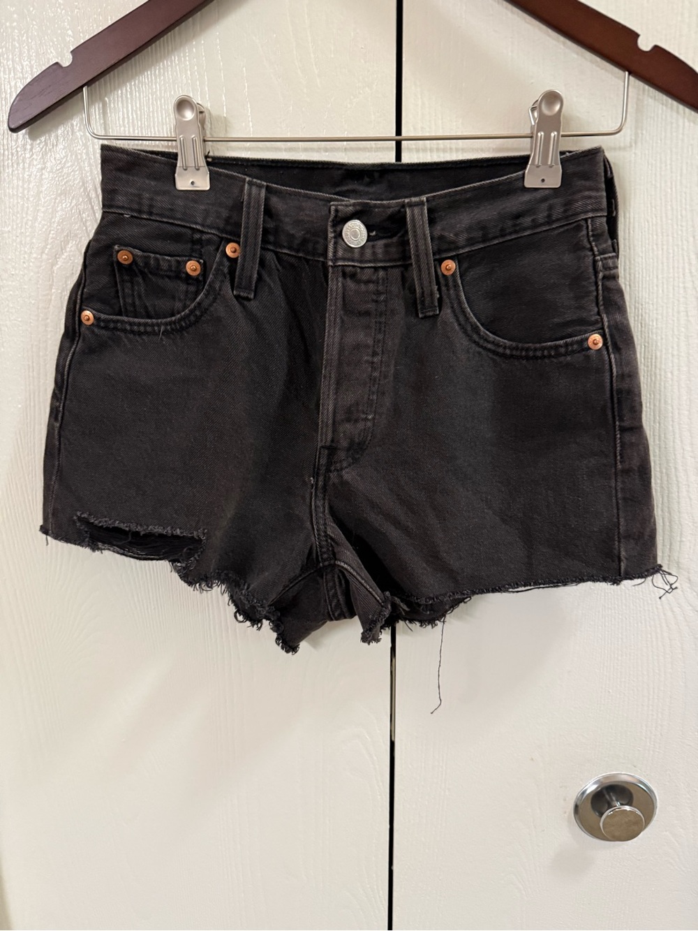 Levi’s 501 Original Women's Black Denim Cutoff Shorts